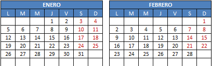 CalendarioExcel2015